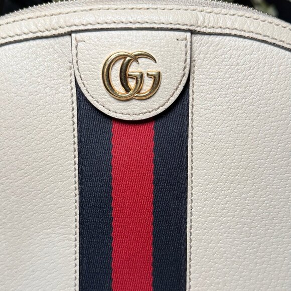 Gucci Cream Crossbody Bag with Red and Blue Stripe - Picture 2 of 11